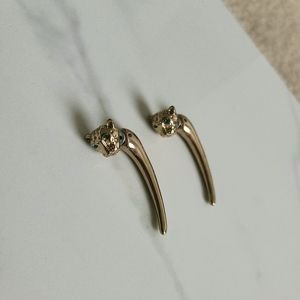 Green-Eyed Cougar Hook Earrings